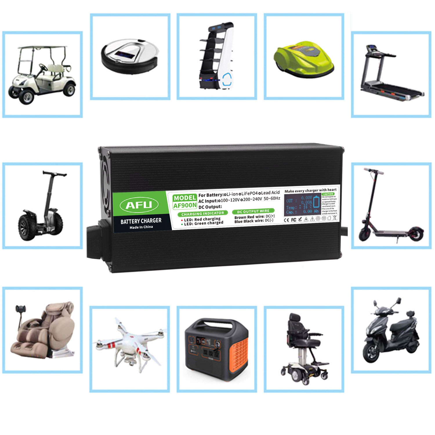 84V 20A Smart Charger - Chargeur de batterie LiFePO4 58.4V 15a,