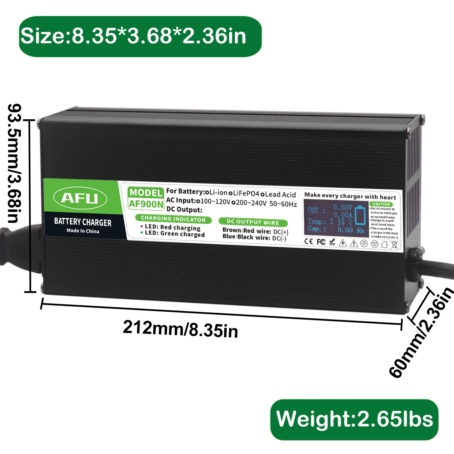 Chargeur de batterie LiFePO4 5 - 84V 20A Smart Charger avis et prix